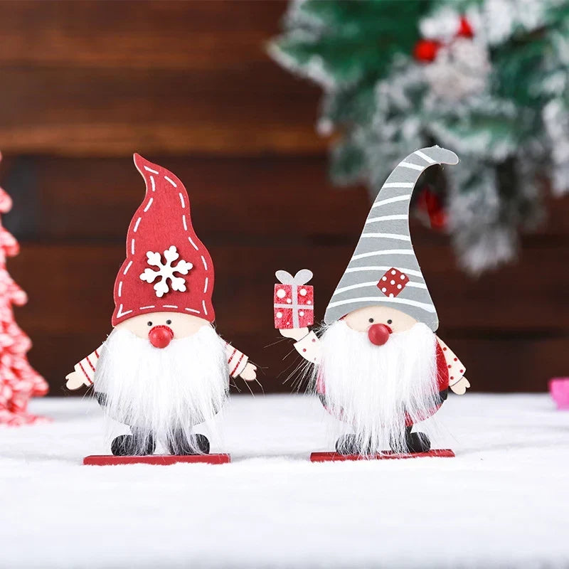 Tabletop Figurine Classic Santa Durable Construction Red Or Gray