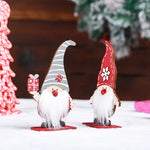 Tabletop Figurine Classic Santa Durable Construction Red Or Gray