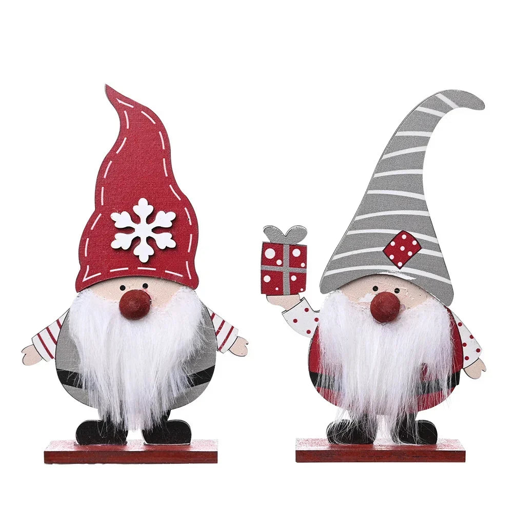Tabletop Figurine Classic Santa Durable Construction Red Or Gray