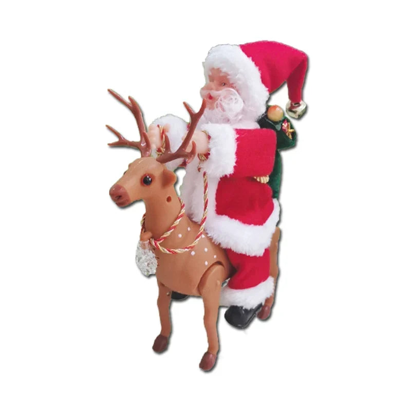 Tabletop Figurine Santa & Reindeer Ready To Display
