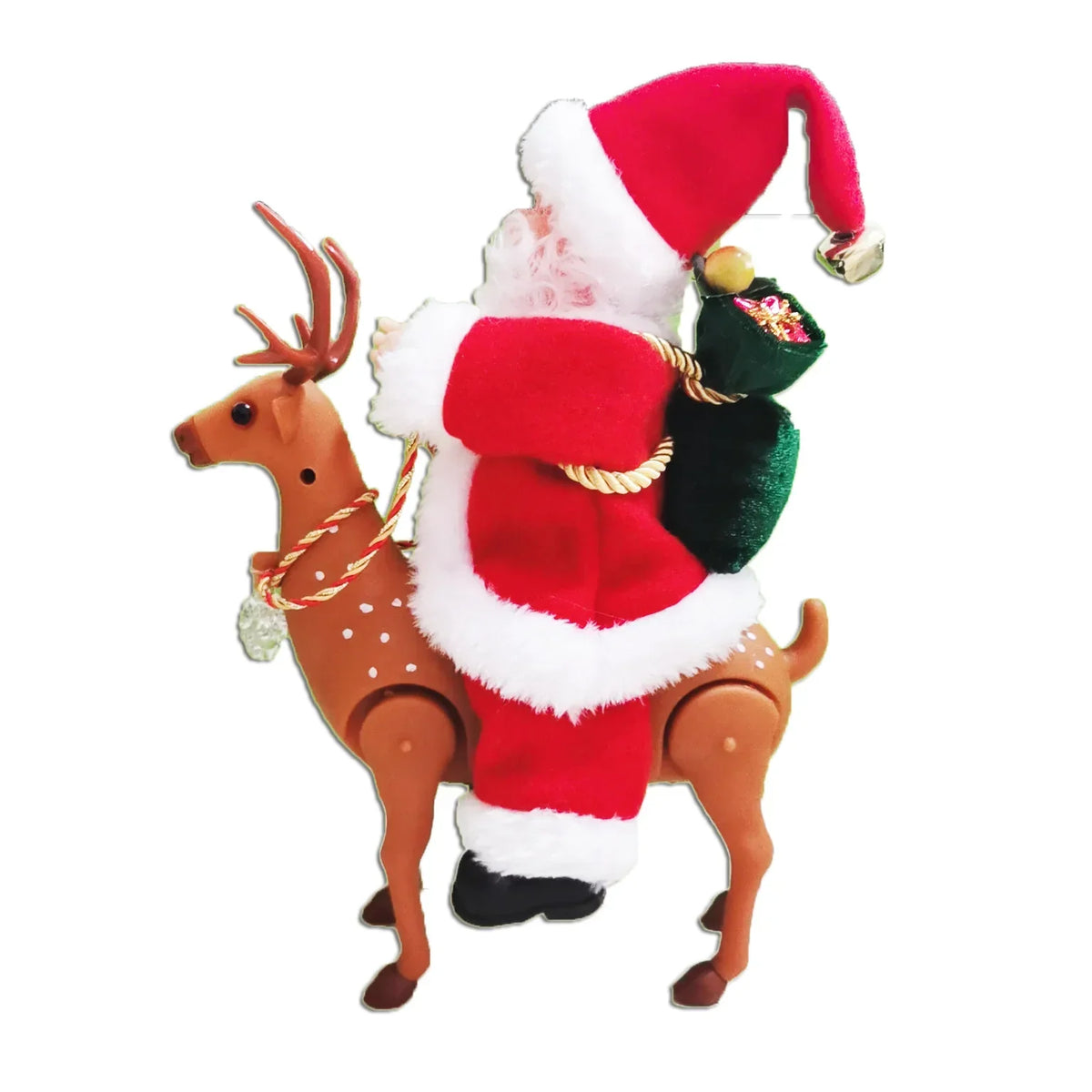 Tabletop Figurine Santa & Reindeer Ready To Display