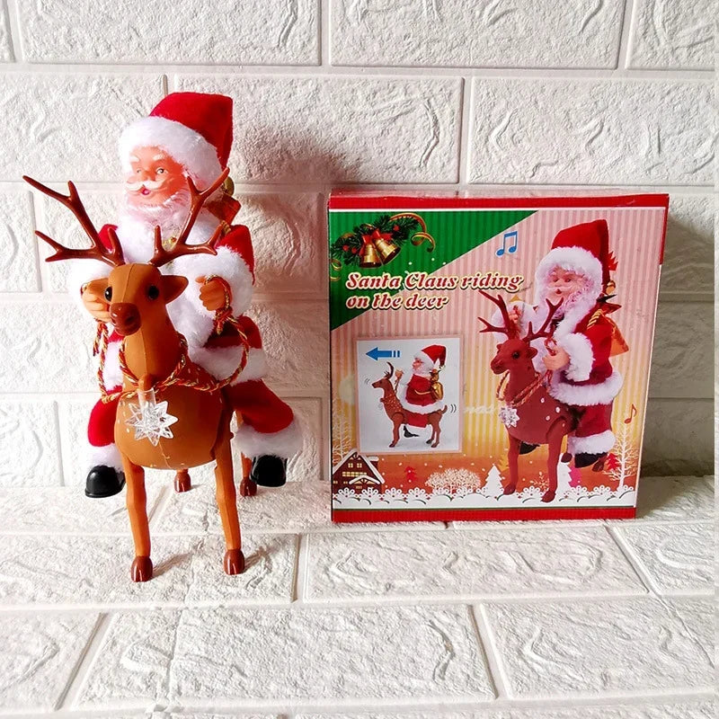 Tabletop Figurine Santa & Reindeer Ready To Display