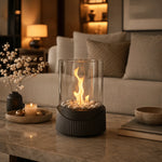 Tabletop Fireplace Bioethanol Fuel Heat-Resistant Glass Compact Design