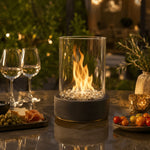 Tabletop Fireplace Bioethanol Fuel Heat-Resistant Glass Compact Design