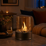 Tabletop Fireplace Bioethanol Fuel Heat-Resistant Glass Compact Design