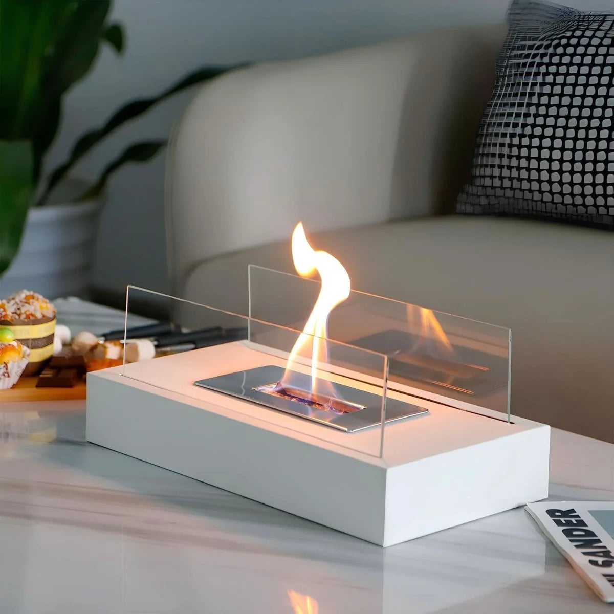 Tabletop Fireplace Bioethanol Portable Indoor & Outdoor
