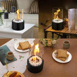 Tabletop Fireplace Portable Ethanol Clean-Burning Glass Shield
