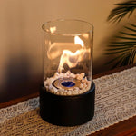 Tabletop Fireplace Portable Ethanol Clean-Burning Glass Shield