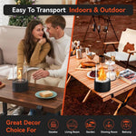 Tabletop Fireplace Portable Ethanol Clean-Burning Glass Shield