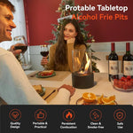 Tabletop Fireplace Portable Ethanol Clean-Burning Glass Shield