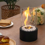 Tabletop Fireplace Portable Ethanol Clean-Burning Glass Shield
