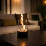 Tabletop Fireplace Portable Ethanol Clean-Burning Glass Shield