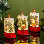 Tabletop Lantern Sparkling LED Santa & Tree