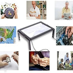Tabletop Magnifying Glass 3× LED Lighting Foldable Design
