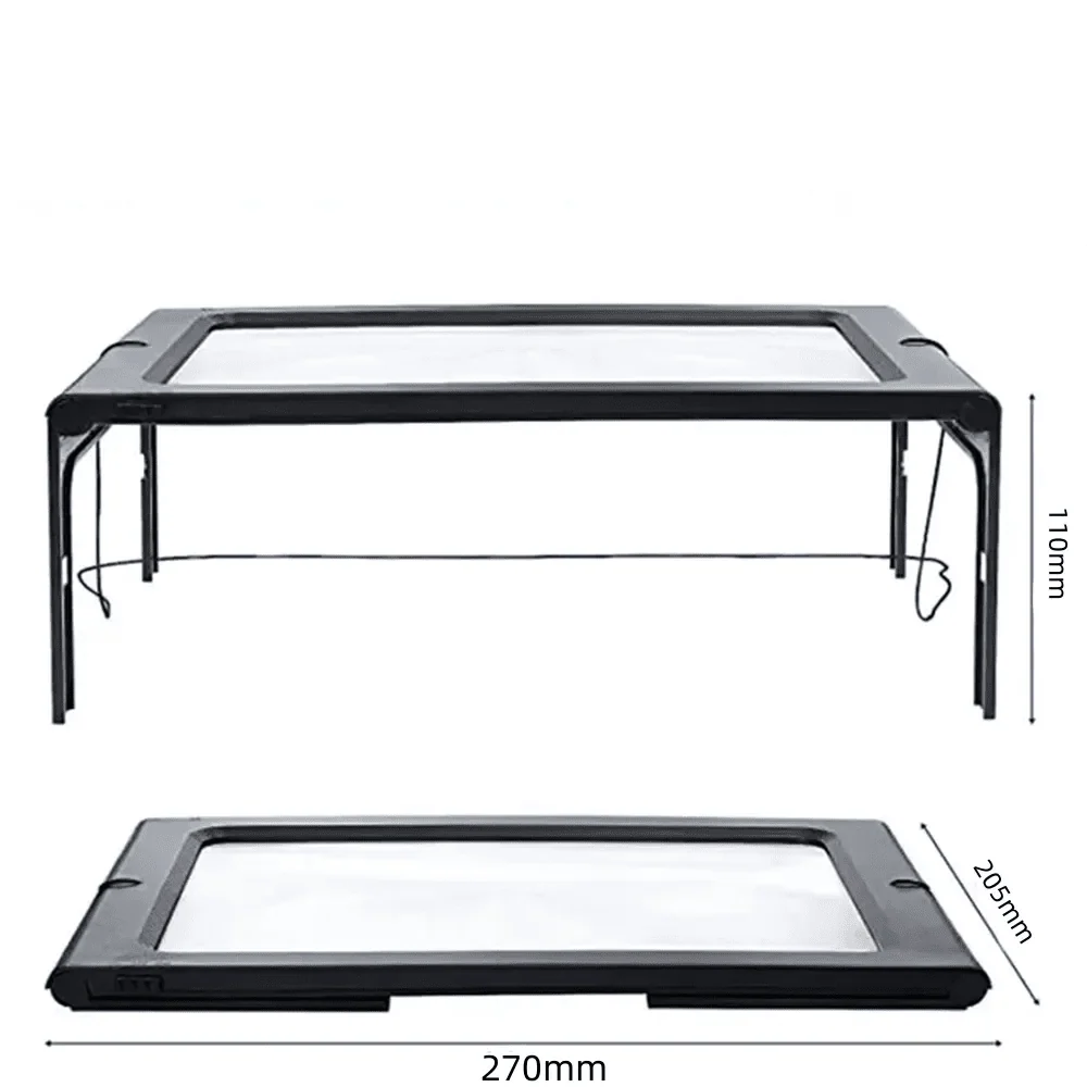 Tabletop Magnifying Glass 3× LED Lighting Foldable Design