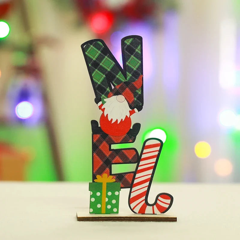 Tabletop Noel Decoration Wooden Christmas Motifs