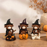 Tabletop Ornament Halloween Highland Cow Resin-Style Decor