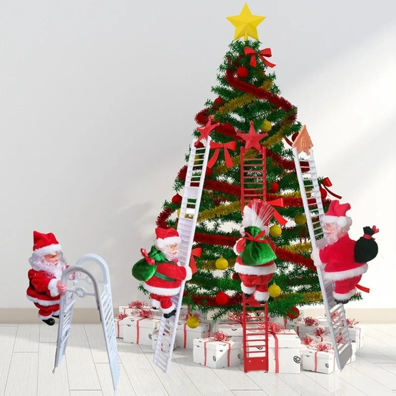 Tabletop Santa Figurine Climbing Ladder Durable & Ready To Display