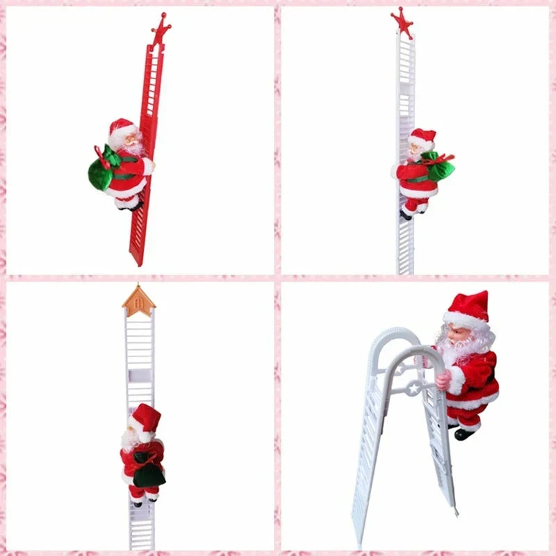 Tabletop Santa Figurine Climbing Ladder Durable & Ready To Display