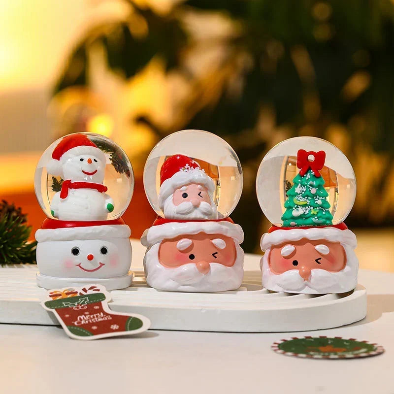 Tabletop Snow Globe Festive Santa & Tree Durable Materials