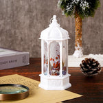 Tabletop Snow Lantern Rotating Scene Battery Powered Warm LED