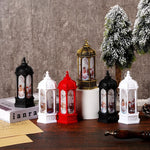 Tabletop Snow Lantern Rotating Scene Battery Powered Warm LED