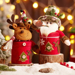 Tabletop Snowman Decoration High-Quality Fabric & Heart Pattern