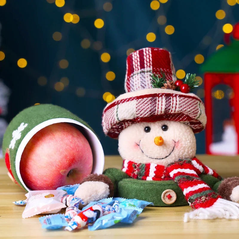 Tabletop Snowman Decoration High-Quality Fabric & Heart Pattern
