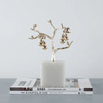 Tabletop Tree Sculpture Gold Metal Compact Size