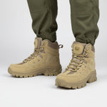 Tactical Boots Waterproof Leather Side Zipper Slip-Resistant