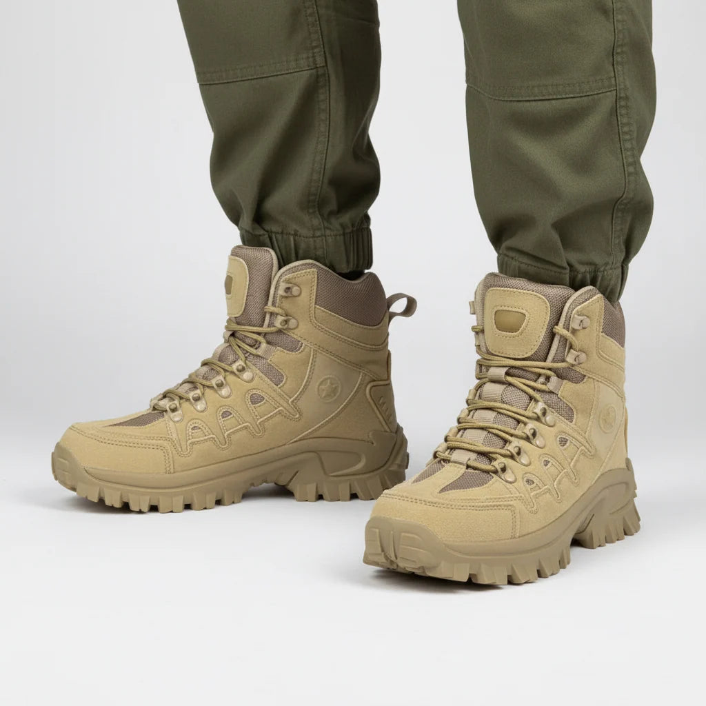Tactical Boots Waterproof Leather Side Zipper Slip-Resistant
