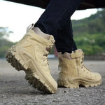 Tactical Boots Waterproof Leather Side Zipper Slip-Resistant