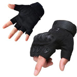 Tactical Gloves Half-Finger Reinforced Knuckles Microfiber