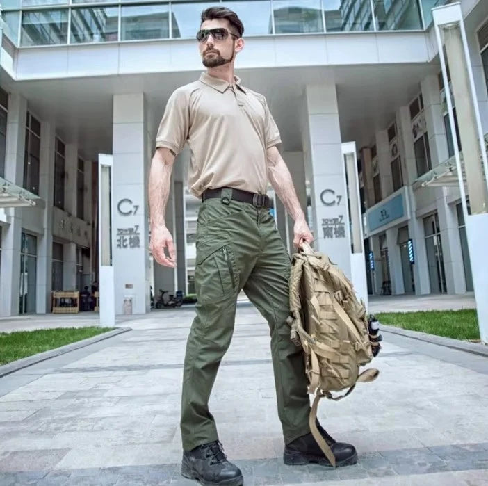 Tactical Hiking Trousers Water-Resistant Zipper & Velcro Pockets