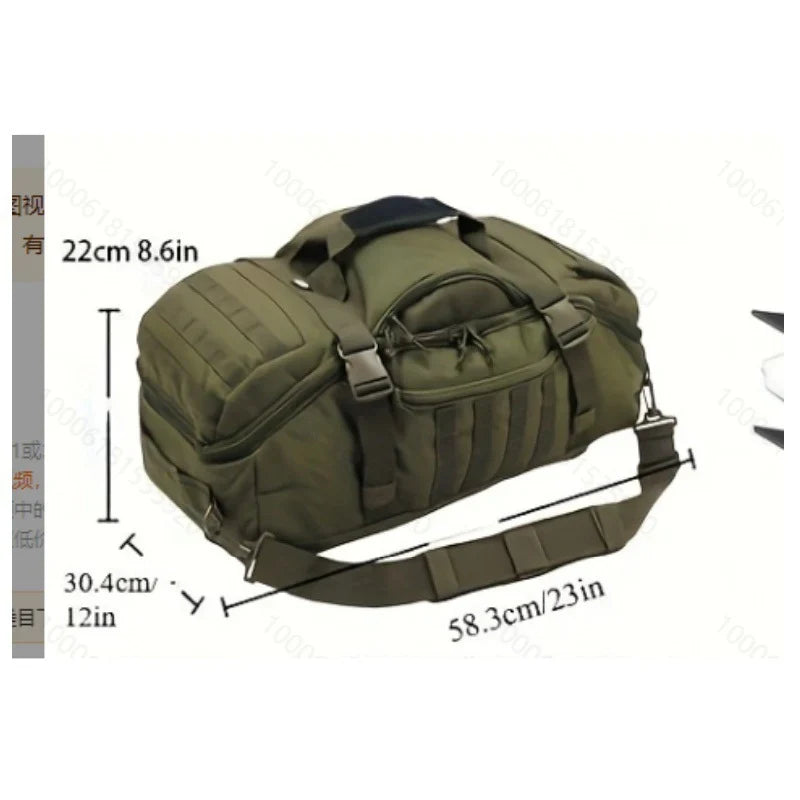 Tactical Travel Bag Weather-Resistant Multiple Pockets Padded Handles