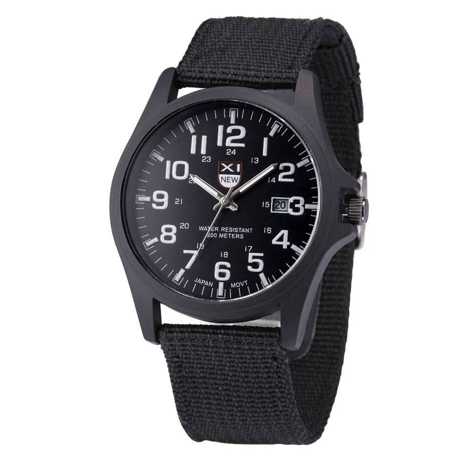 Tactical Watch Glow-in-the-Dark Hands 164-Foot Water-Resistant