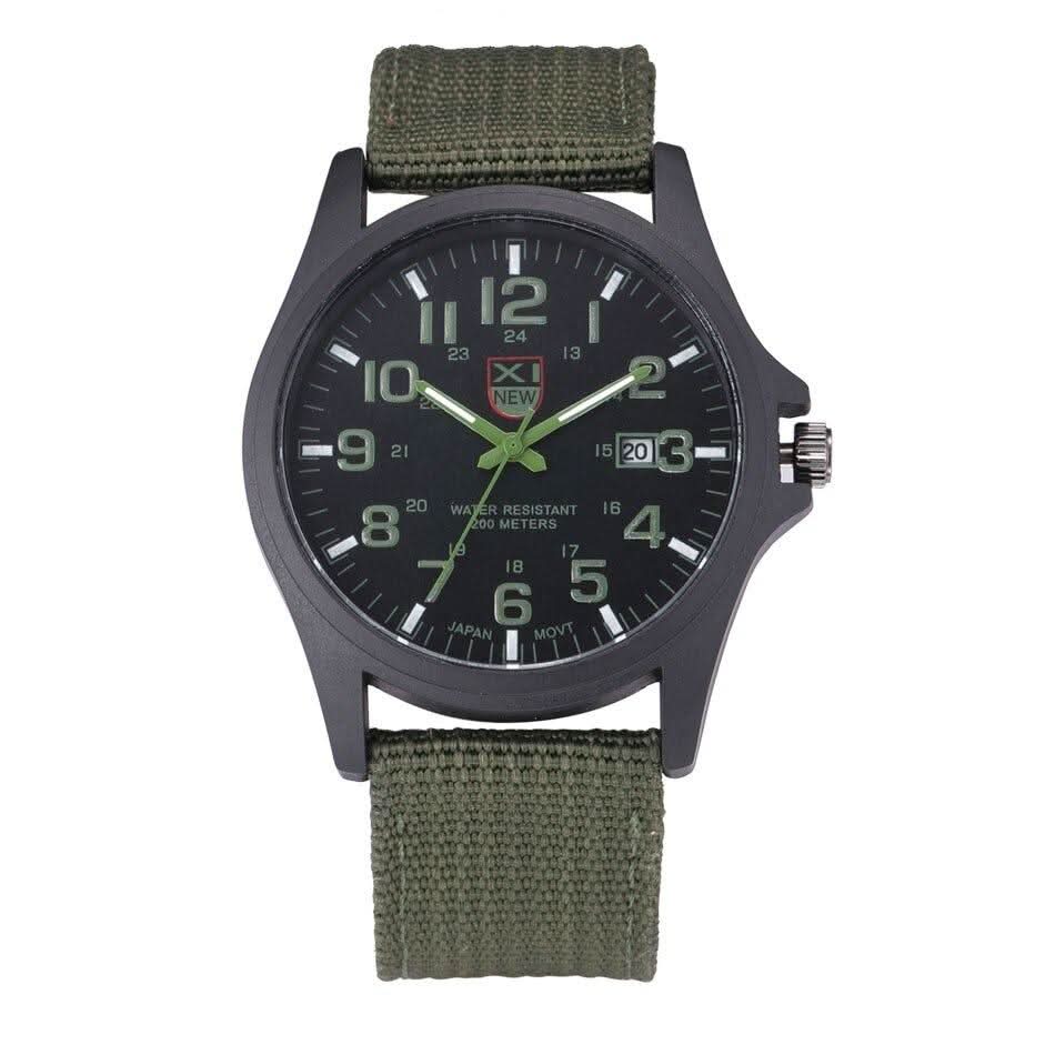 Tactical Watch Glow-in-the-Dark Hands 164-Foot Water-Resistant