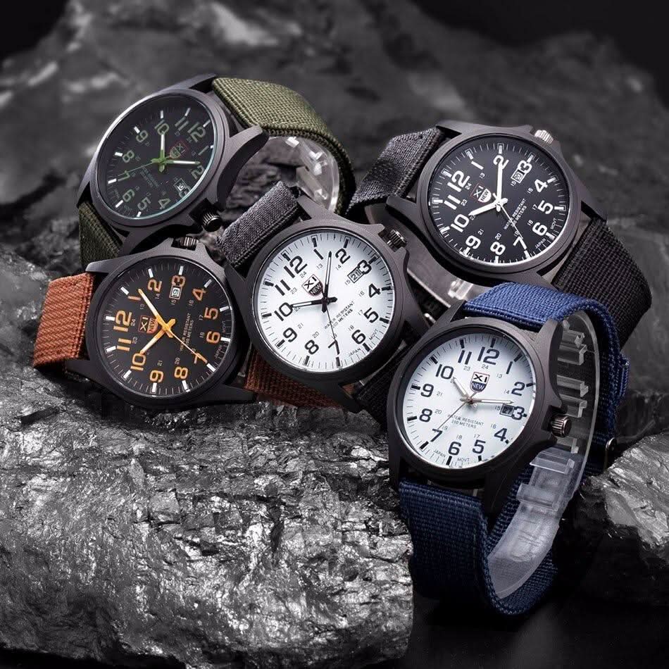 Tactical Watch Glow-in-the-Dark Hands 164-Foot Water-Resistant