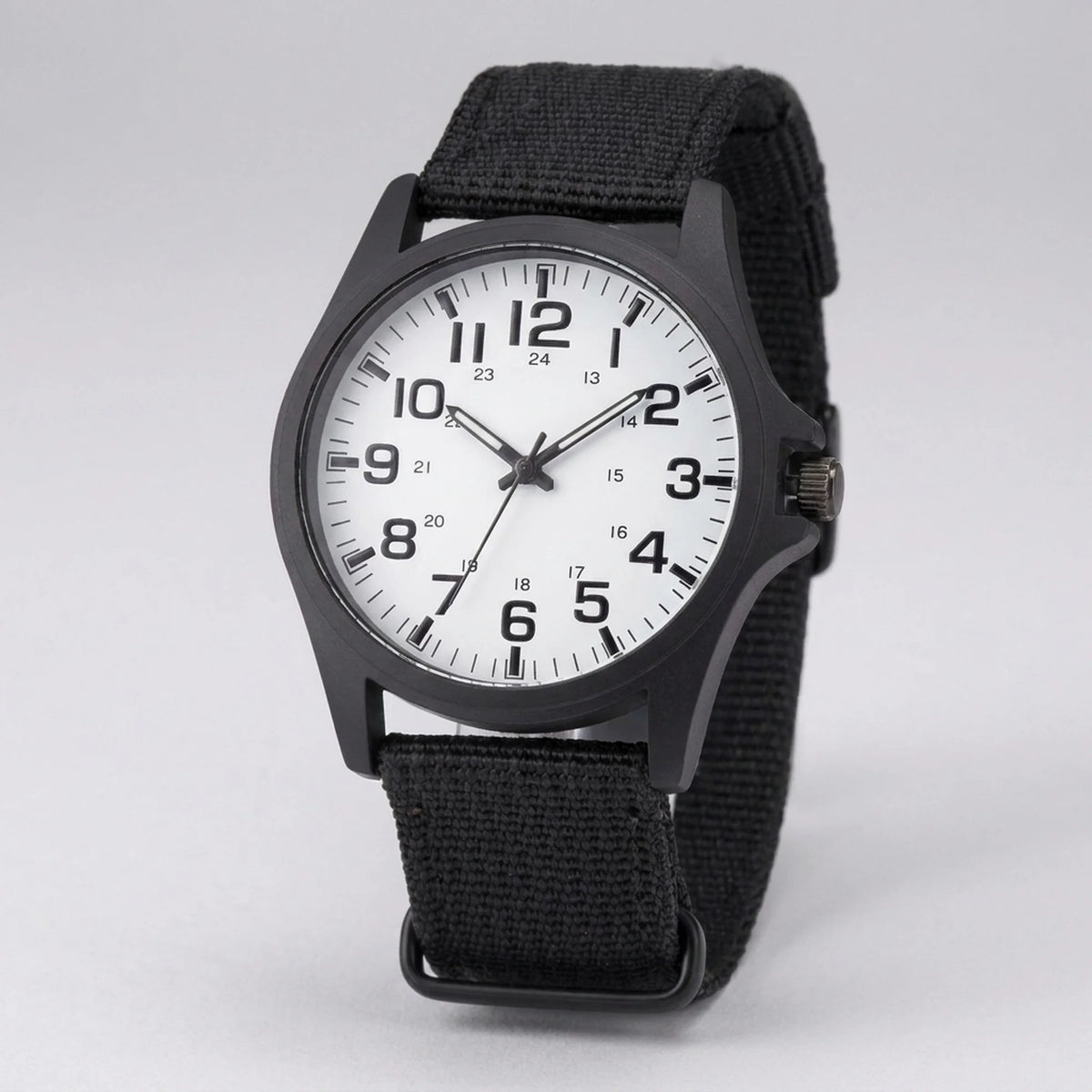 Tactical Watch Glow-in-the-Dark Hands 164-Foot Water-Resistant