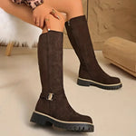 Tall Boots Thick Non-Slip Rubber Sole Easy Closure
