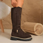 Tall Boots Thick Non-Slip Rubber Sole Easy Closure