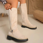 Tall Boots Thick Non-Slip Rubber Sole Easy Closure