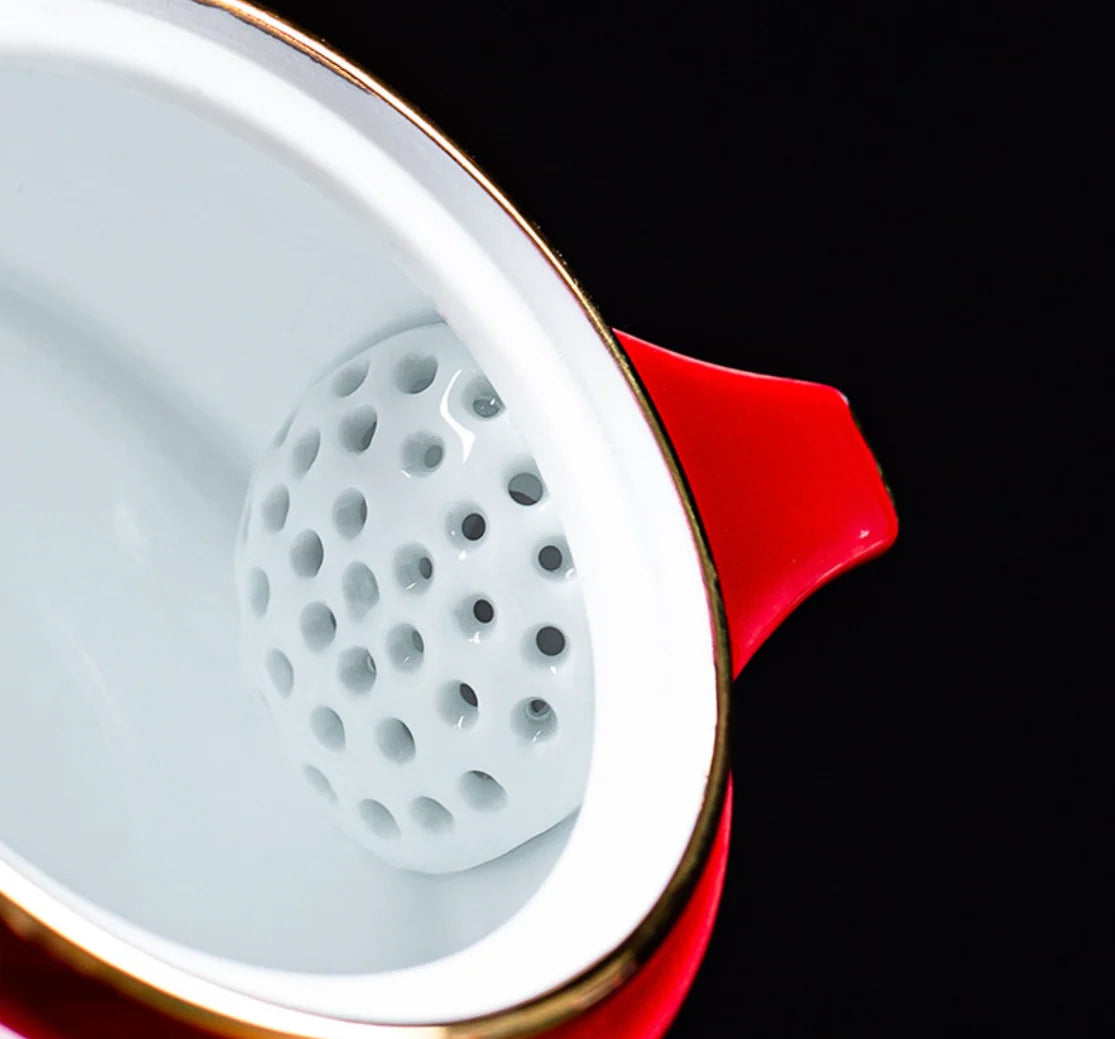 Tea Cup Ceramic Lucky Cat Design