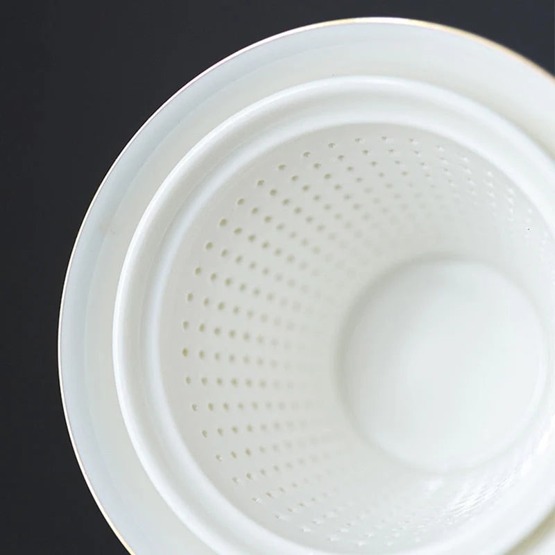 Tea Cup Set Japanese Winter Design Ceramic