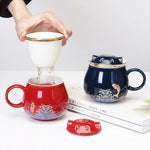 Tea Infuser Cup Porcelain With Lid & Infuser