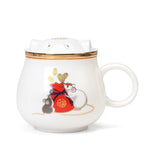 Tea Infuser Cup Porcelain With Lid & Infuser