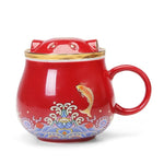Tea Infuser Cup Porcelain With Lid & Infuser