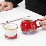 Tea Infuser Cup Porcelain With Lid & Infuser