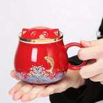 Tea Infuser Cup Porcelain With Lid & Infuser