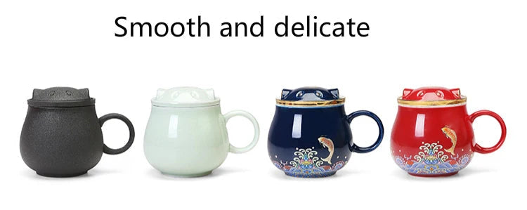 Tea Infuser Cup Porcelain With Lid & Infuser